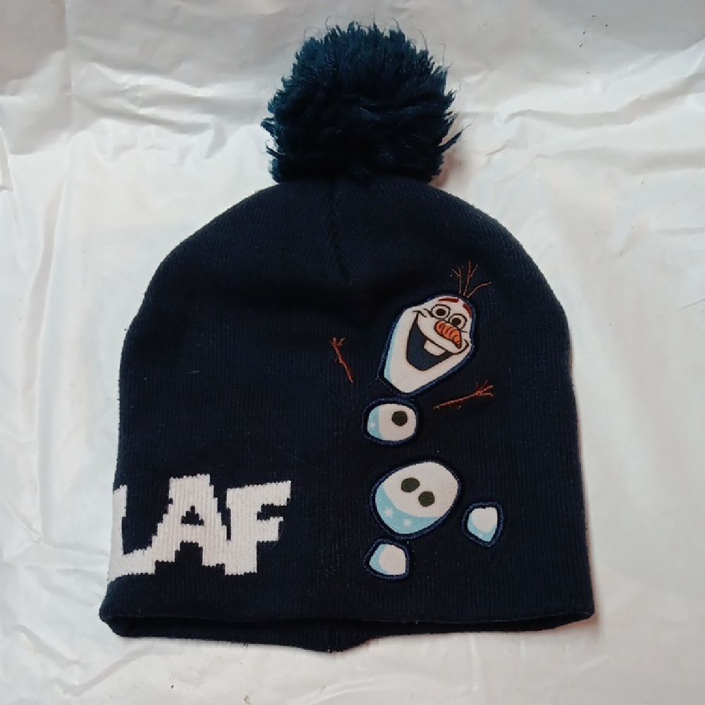 Disney Frozen Olaf Kids Navy Blue Beanie with Character Design 11/2-4Y